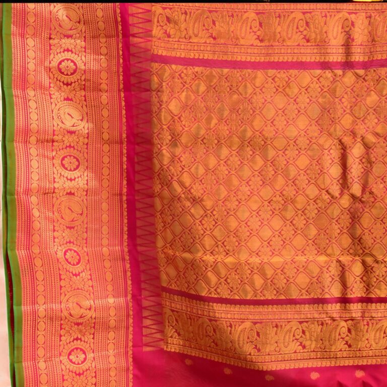 Bottle green tissue gadwal - view 3