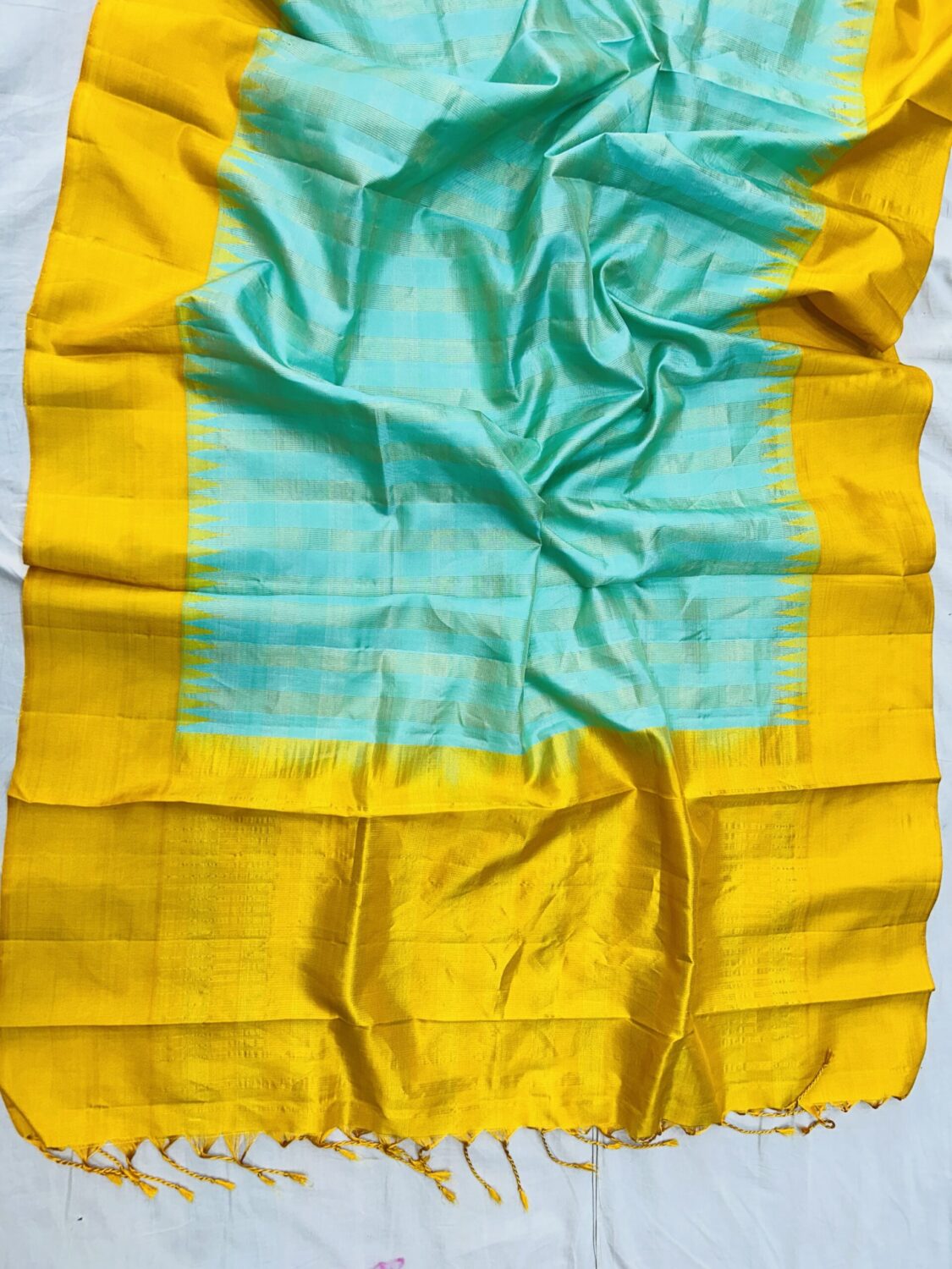 Checks sky blue colour duppata