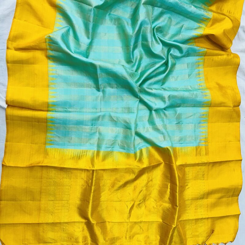 Checks sky blue colour duppata - view 2