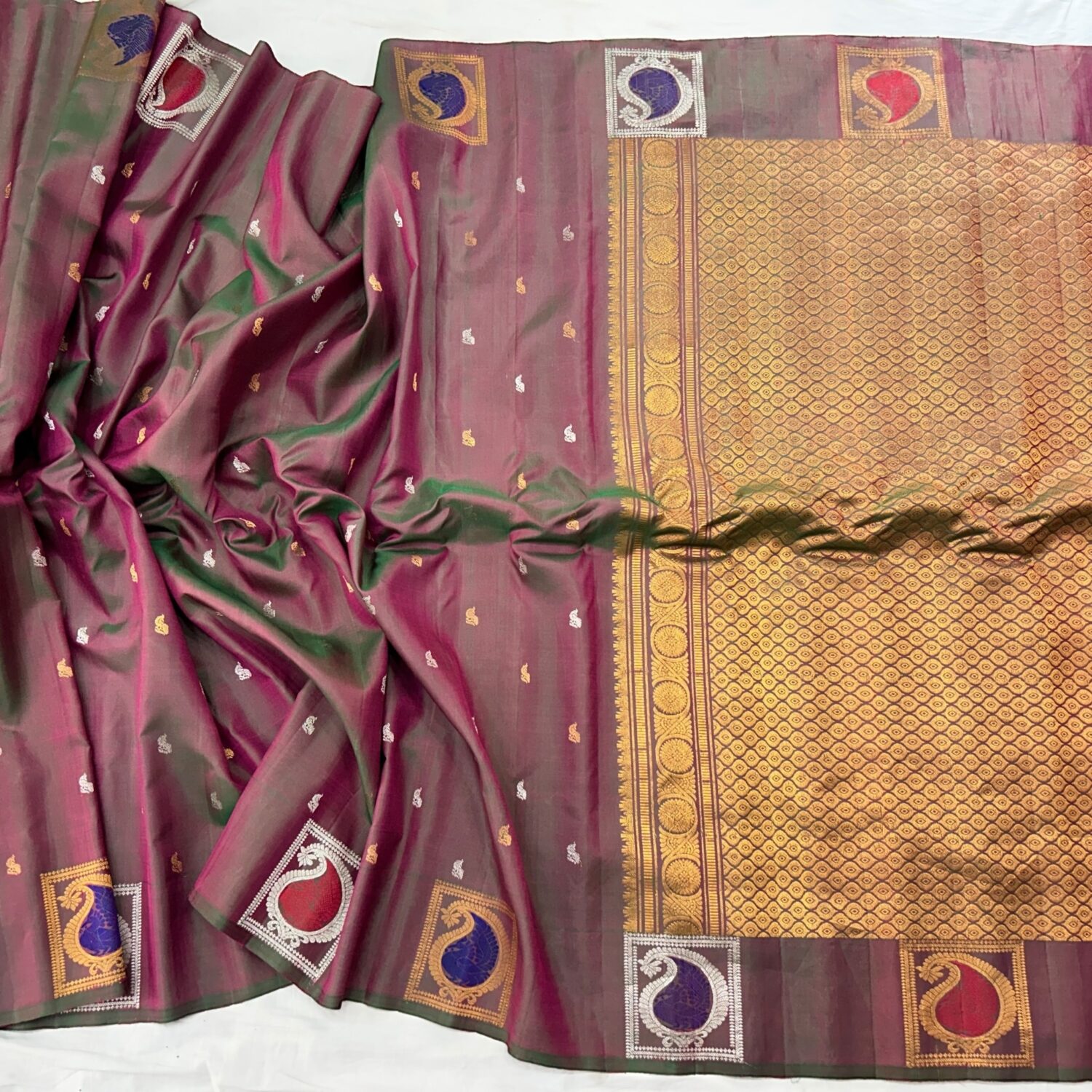 Dual shade meena gadwal saree