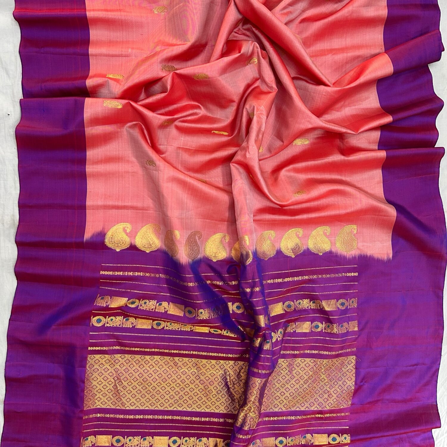 Kanakambaram colour gadwal saree