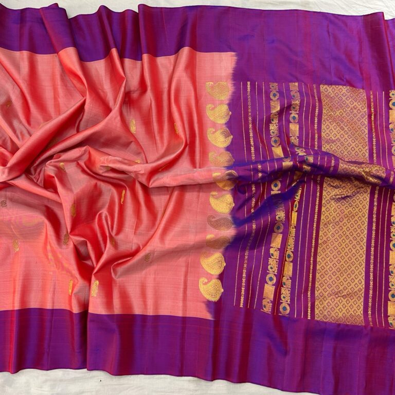 Kanakambaram colour gadwal saree - view 2