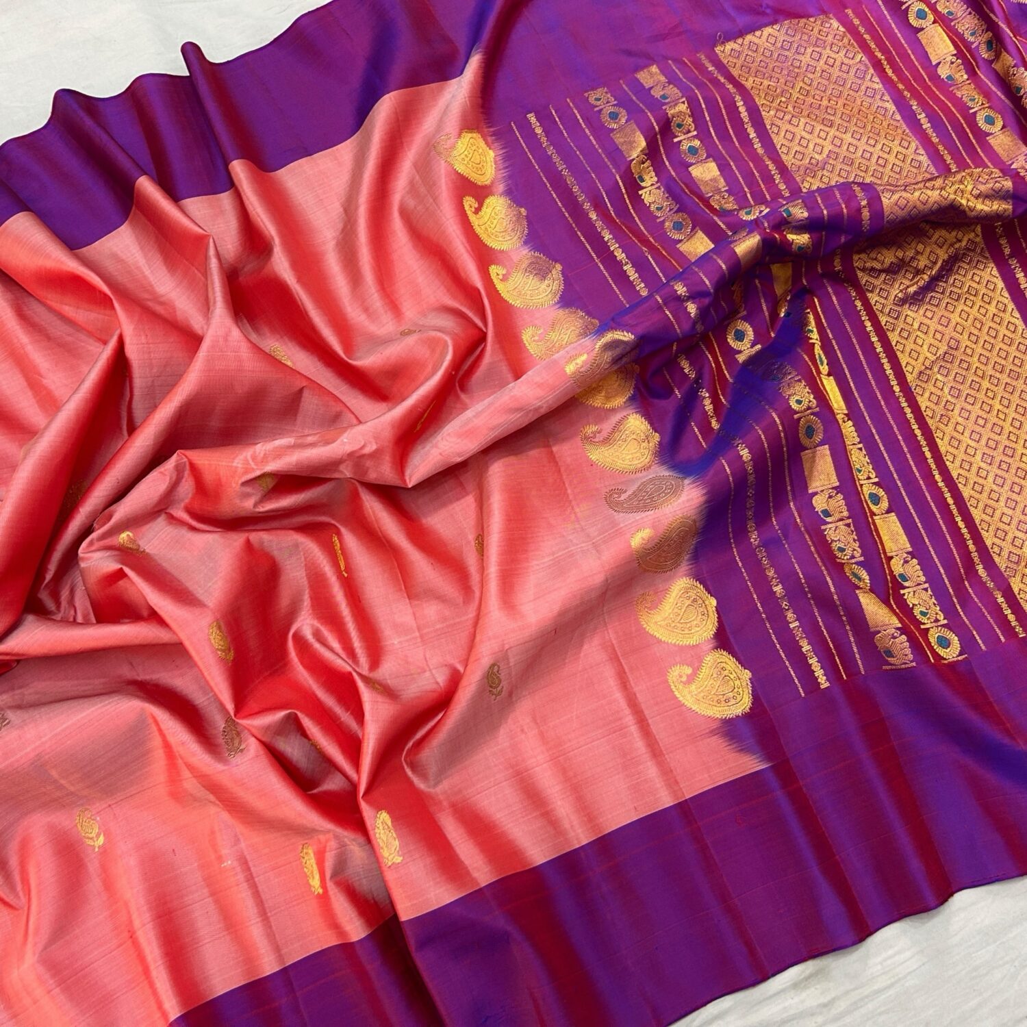 Kanakambaram colour gadwal saree