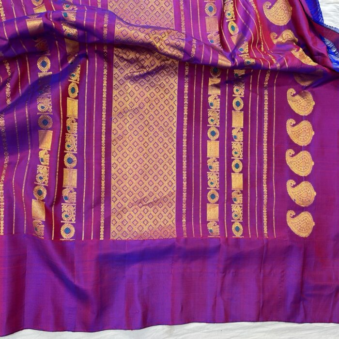 Kanakambaram colour gadwal saree - view 4