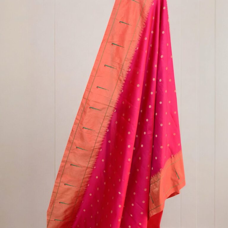 Pink phyton  border gadwal silk - view 3