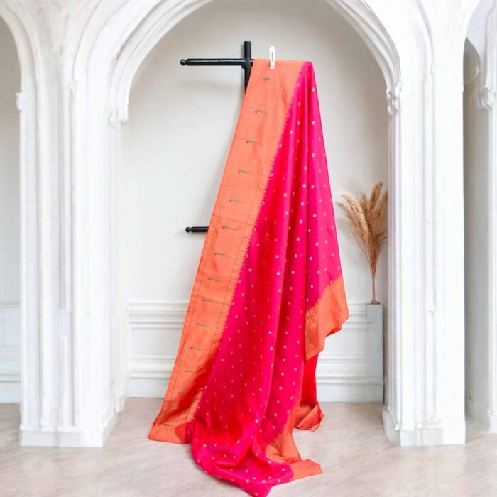 Pink phyton  border gadwal silk
