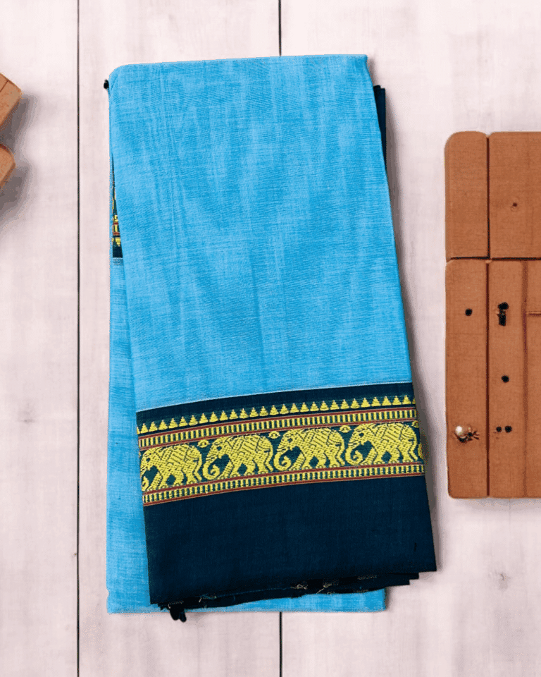 Pure cotton with elephant border