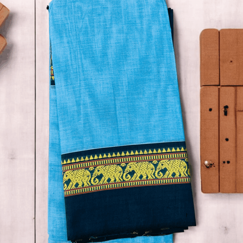 Pure cotton with elephant border