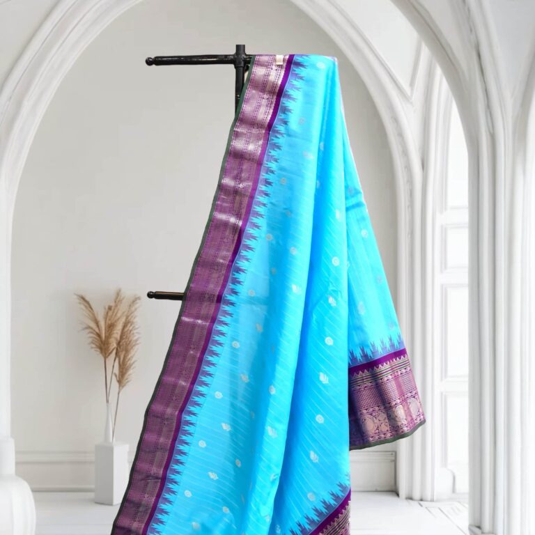 Silver sky blue pure gadwal