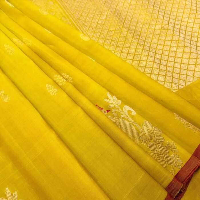 Yellow meena gadwal saree - view 2