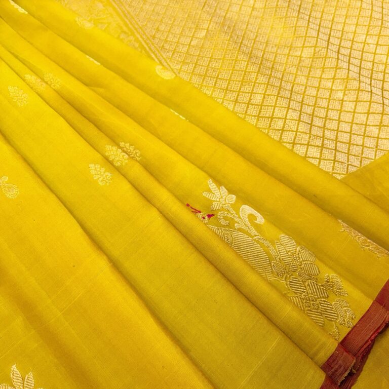 Yellow meena gadwal saree - view 2