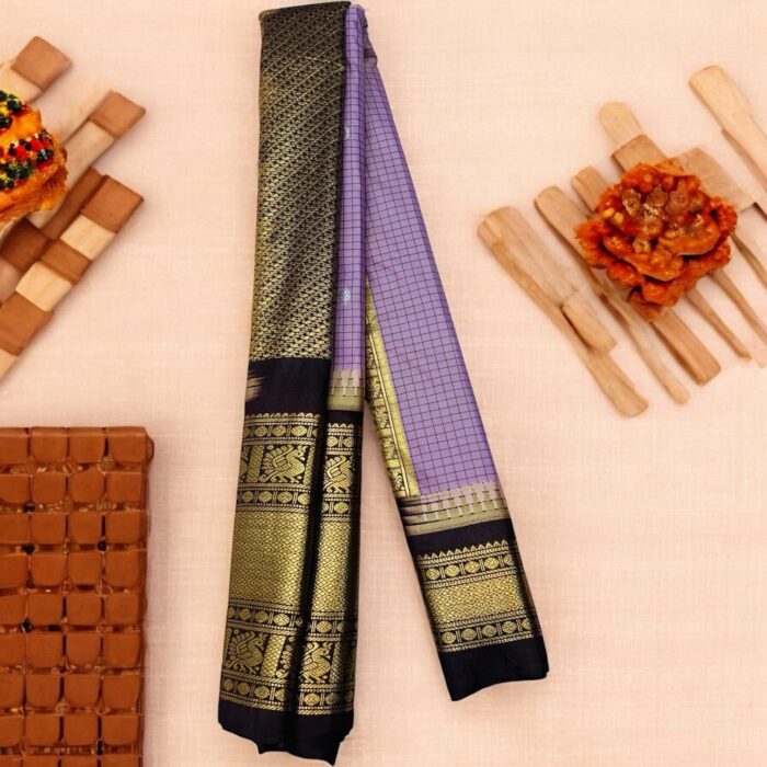 Lavender Semi Gadwal Saree