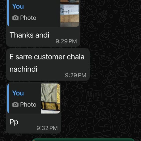 Customer review of Gadwal saree from Srilatha Gadwal Saree House