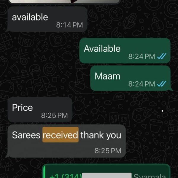 Customer review of Gadwal saree from Srilatha Gadwal Saree House