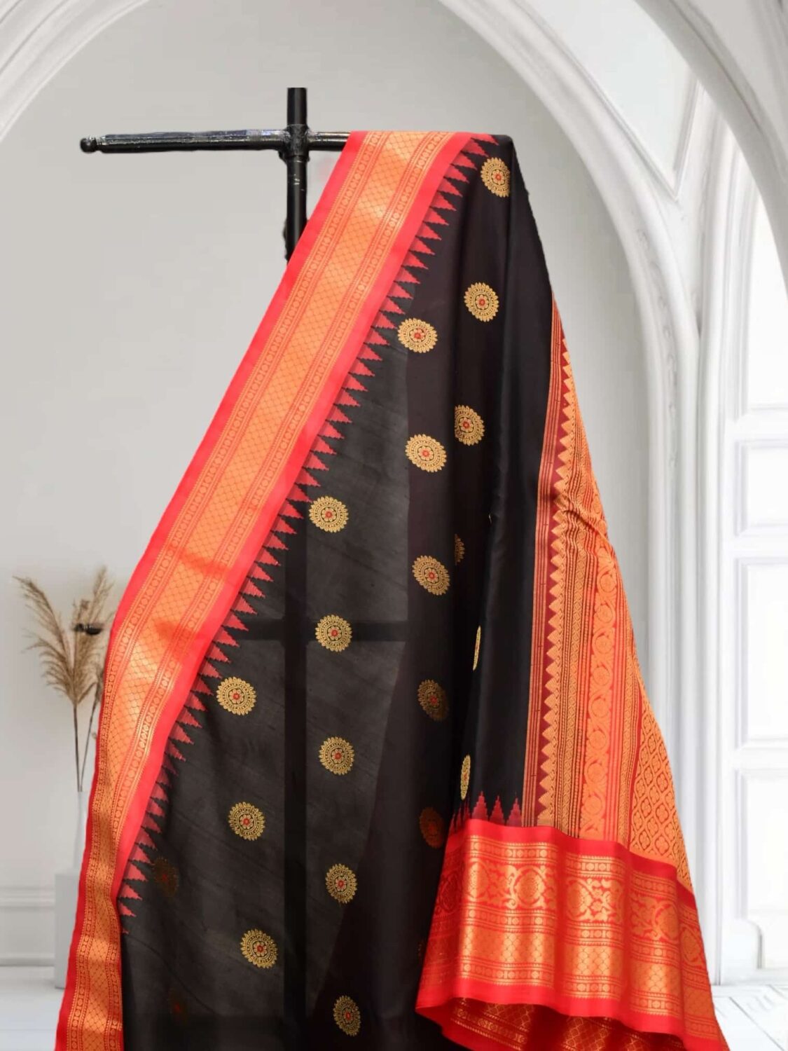 Black Handloom Pure Silk Saree
