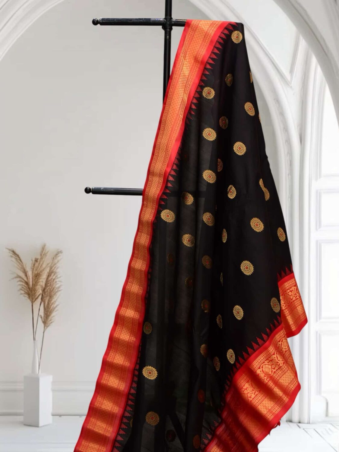 Black Handloom Pure Silk Saree