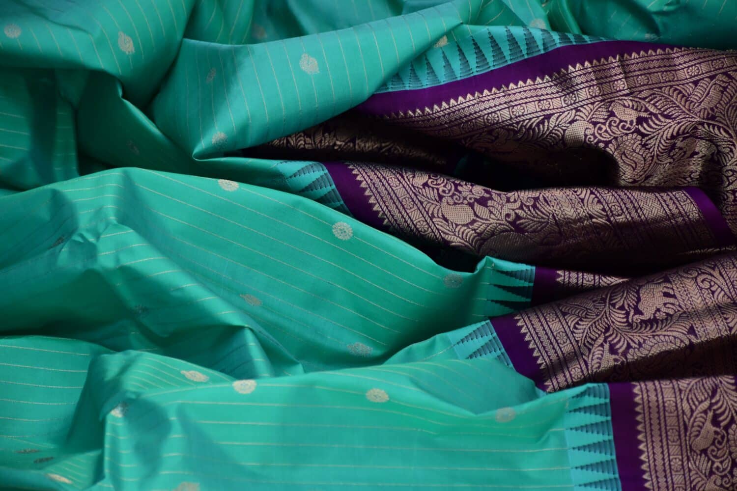 Rama Green Pure Silk Saree