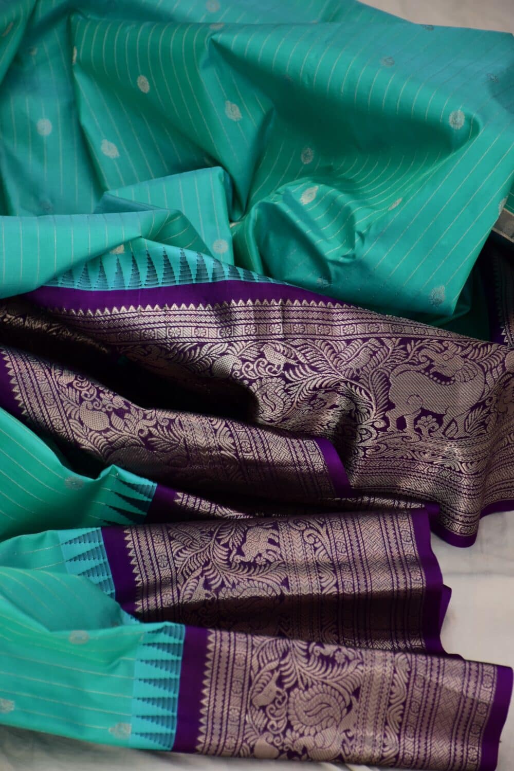 Rama Green Pure Silk Saree