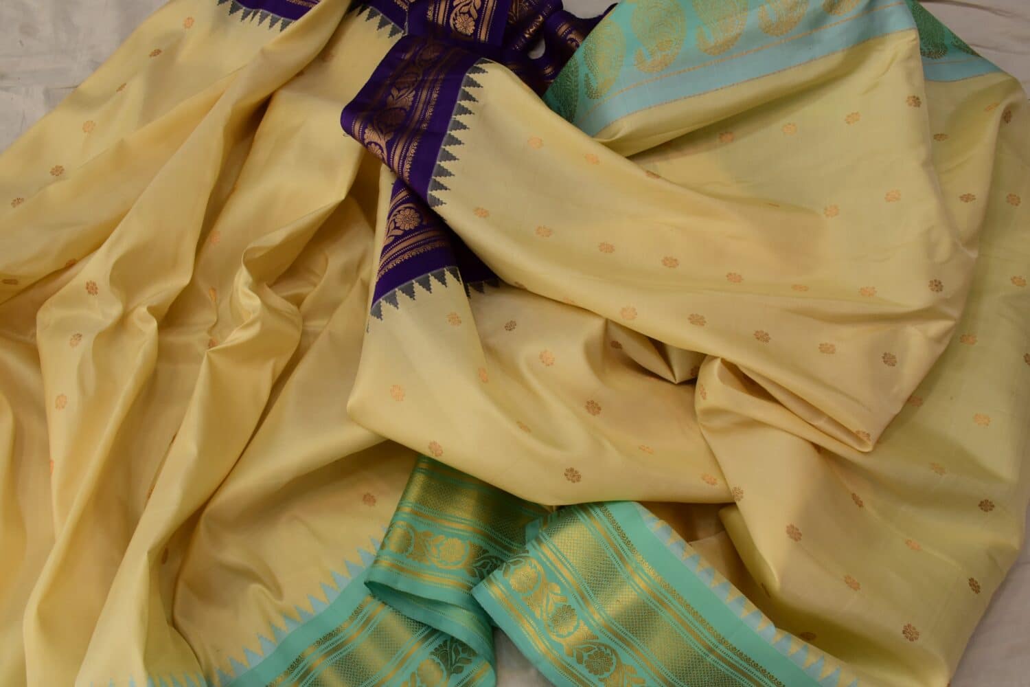 Rama Green and Blue Ganga Jamuna Gadwal Saree