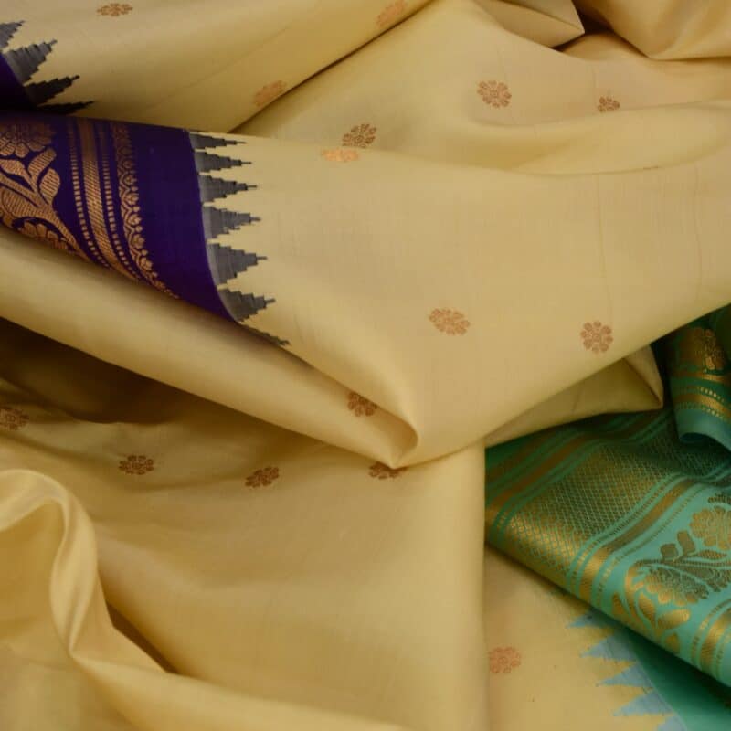Rama Green and Blue Ganga Jamuna Gadwal Saree - view 2