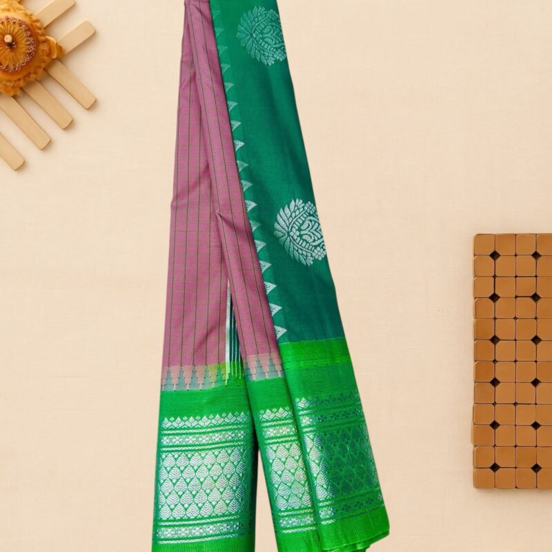 Light Pink Semi Gadwal Saree