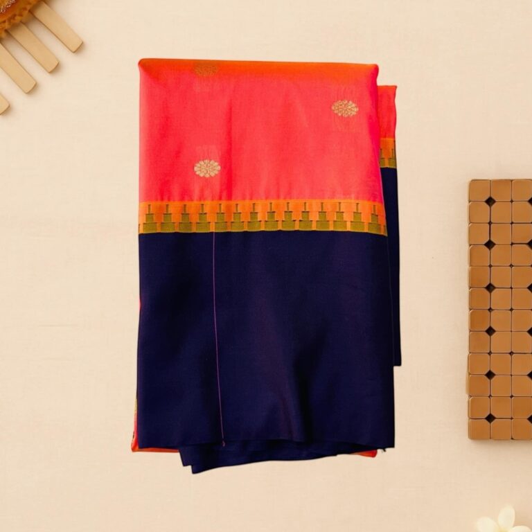 Pink plain Semi Gadwal Saree