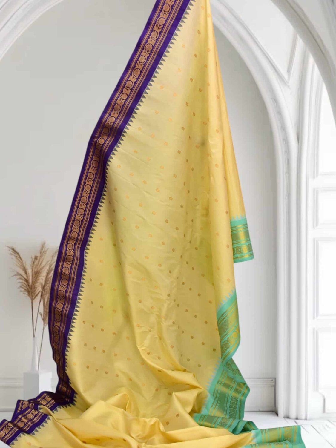 Rama Green and Blue Ganga Jamuna Gadwal Saree