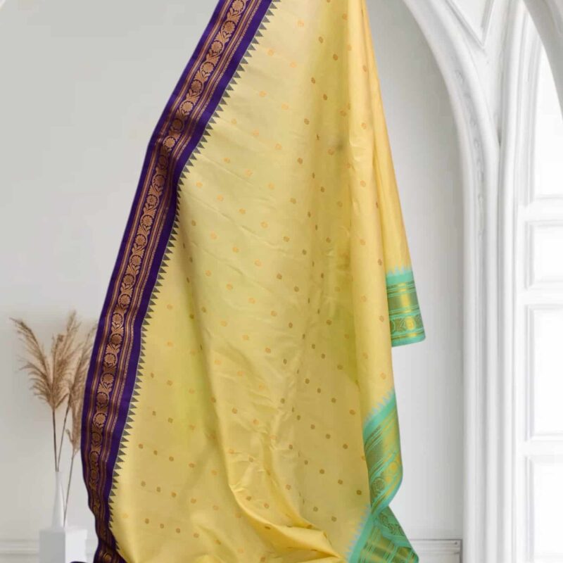 Rama Green and Blue Ganga Jamuna Gadwal Saree - view 10
