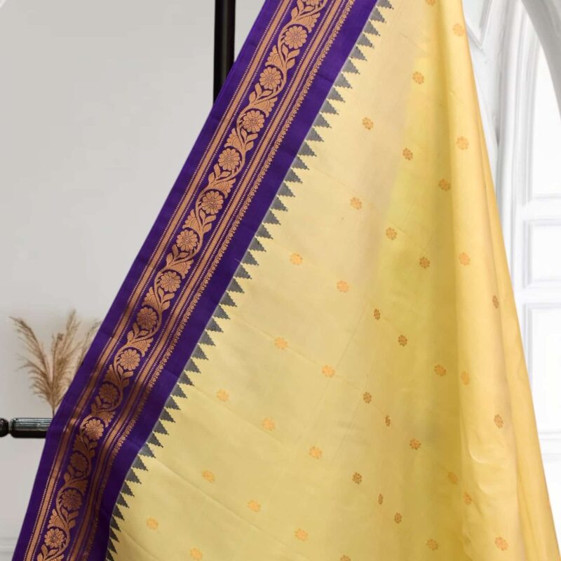 Rama Green and Blue Ganga Jamuna Gadwal Saree - view 11