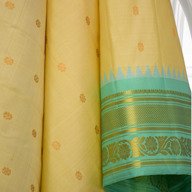 Rama Green and Blue Ganga Jamuna Gadwal Saree - view 4