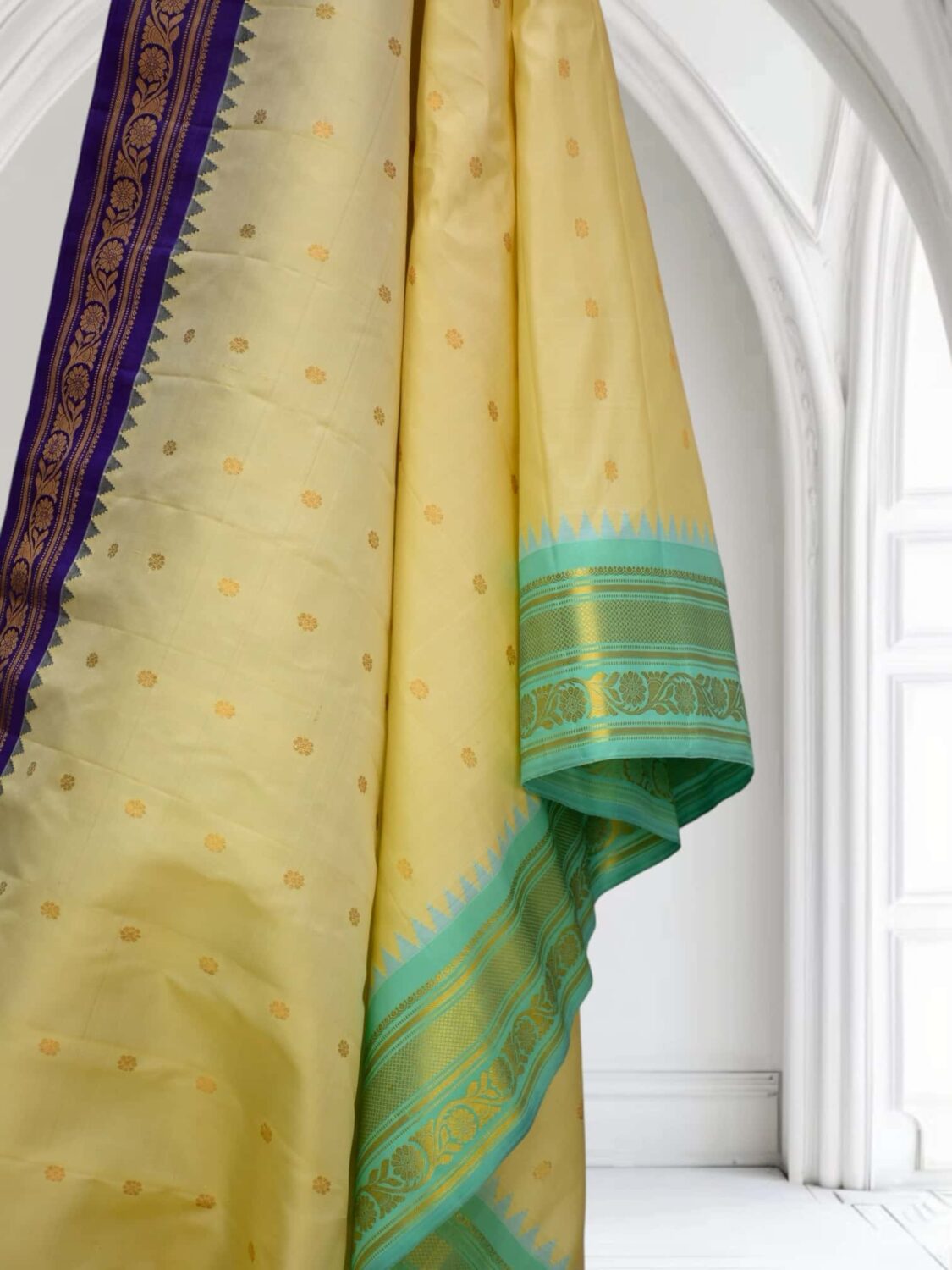 Rama Green and Blue Ganga Jamuna Gadwal Saree