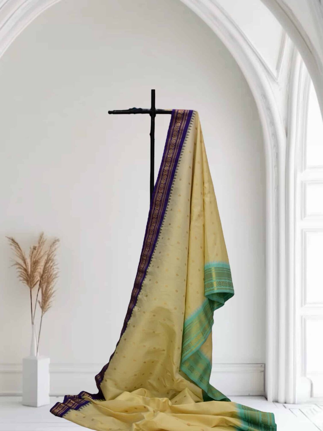 Rama Green and Blue Ganga Jamuna Gadwal Saree