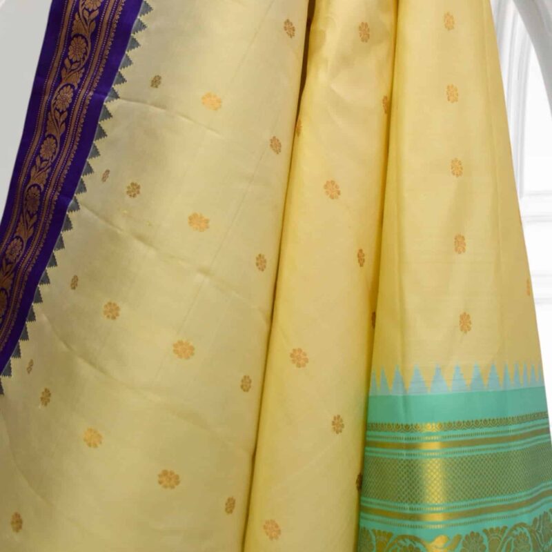 Rama Green and Blue Ganga Jamuna Gadwal Saree - view 7