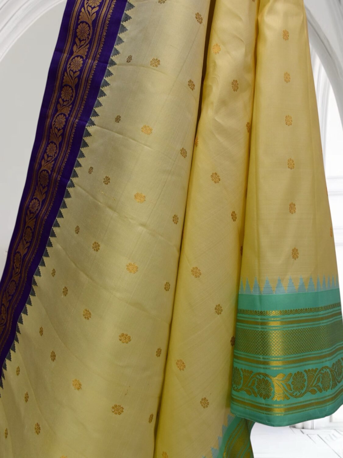 Rama Green and Blue Ganga Jamuna Gadwal Saree