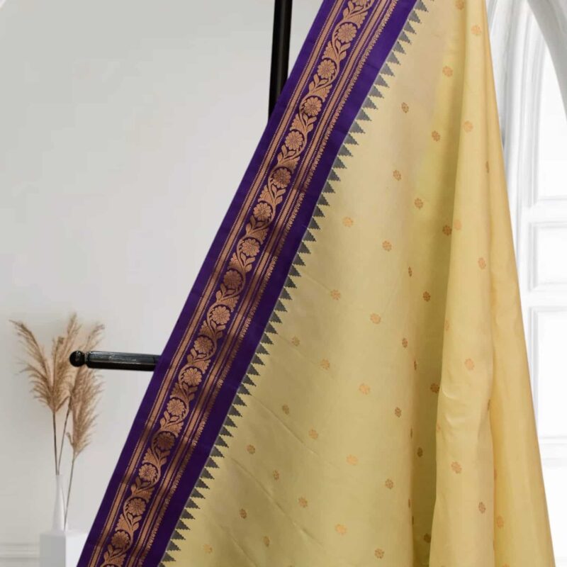 Rama Green and Blue Ganga Jamuna Gadwal Saree - view 9