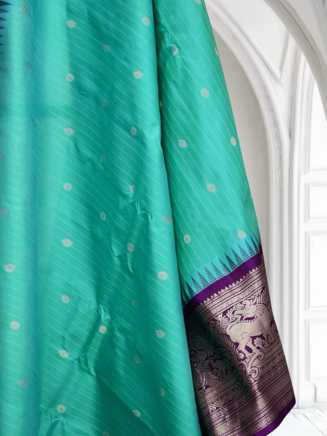 Rama Green Pure Silk Saree