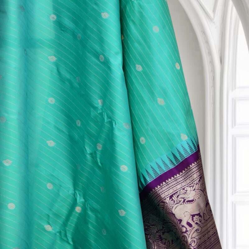 Rama Green Pure Silk Saree - view 2