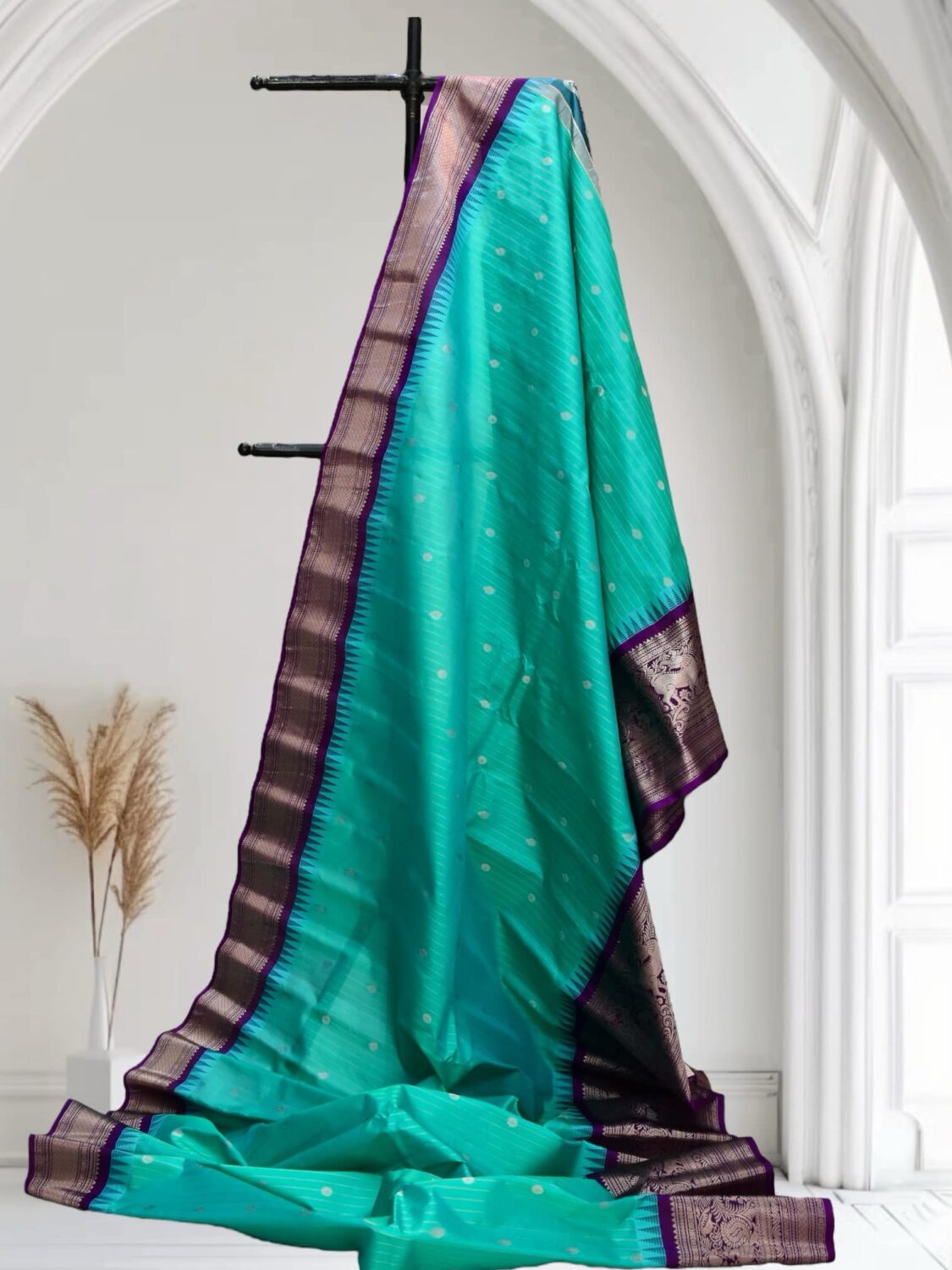 Rama Green Pure Silk Saree