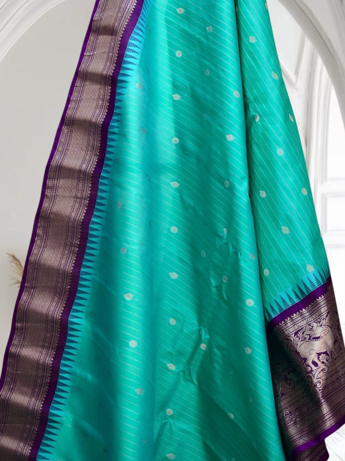 Rama Green Pure Silk Saree