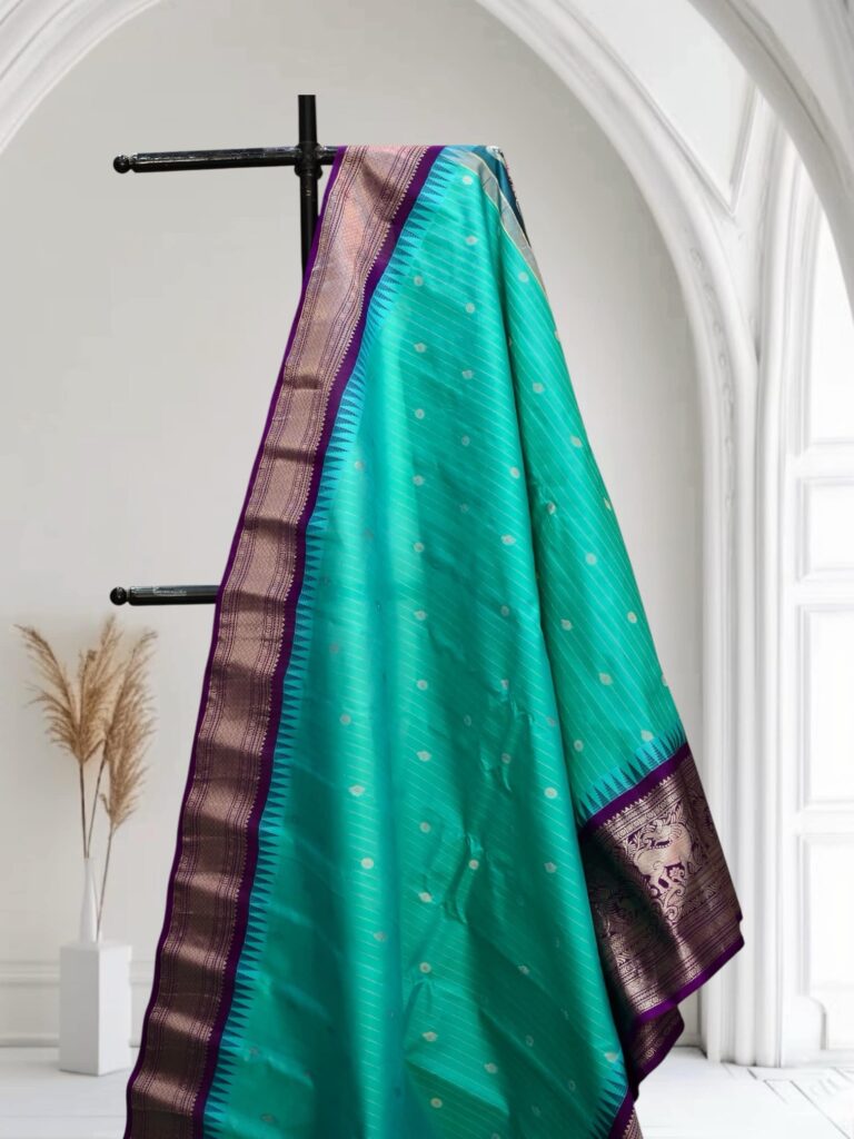 Rama Green Pure Silk Saree