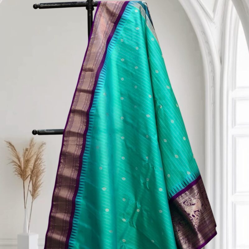 Rama Green Pure Silk Saree