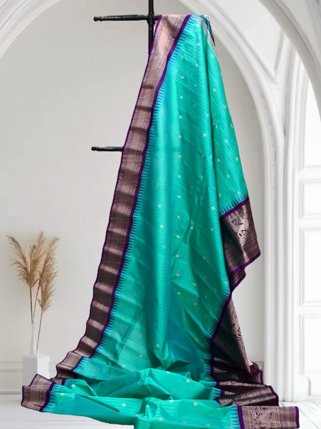 Rama Green Pure Silk Saree