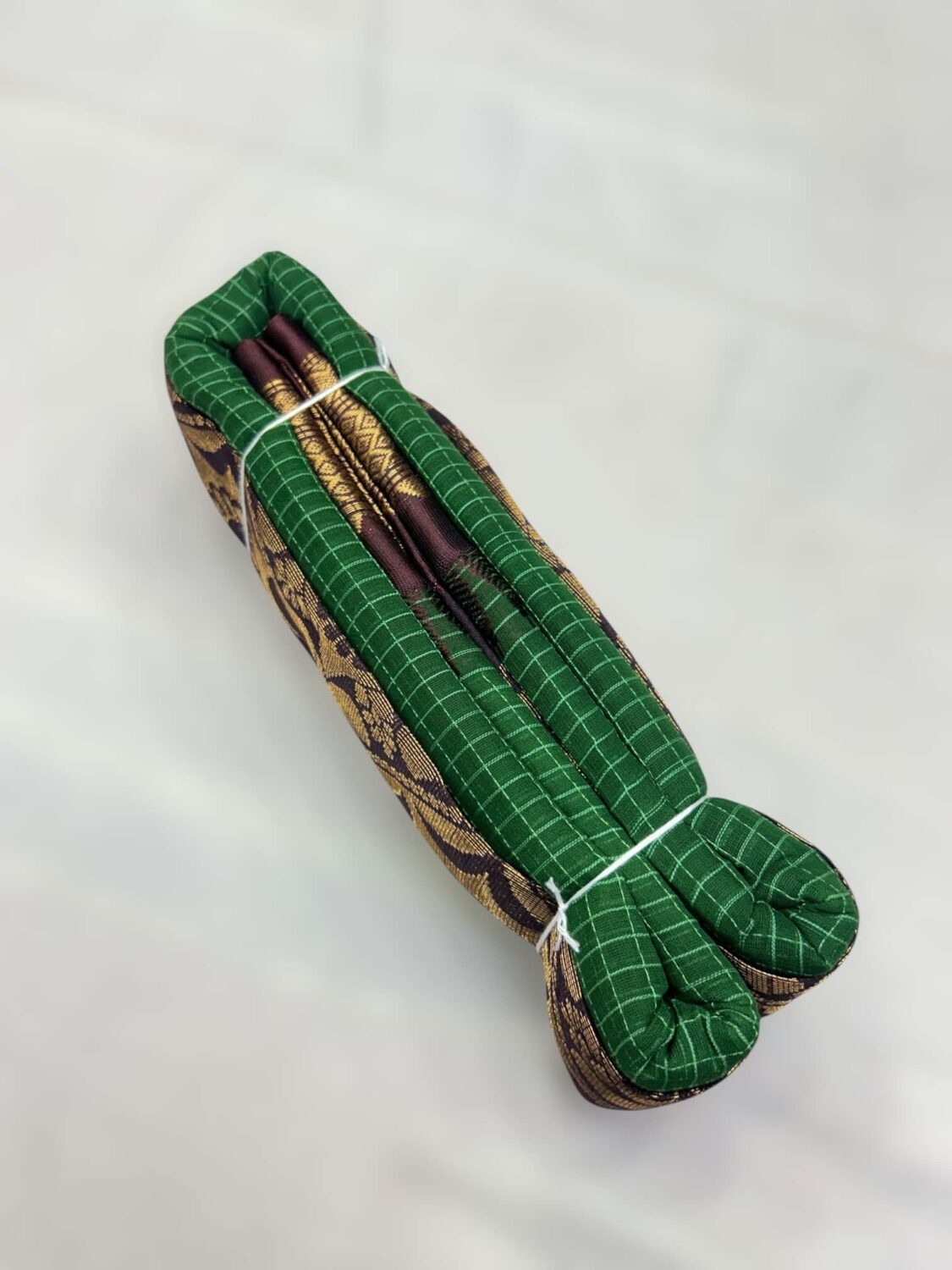 Bottle Green Pure Cotton Gadwal Saree