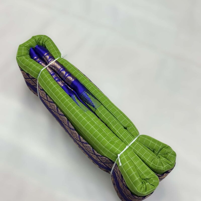 Parrot Green Pure Cotton Gadwal Saree