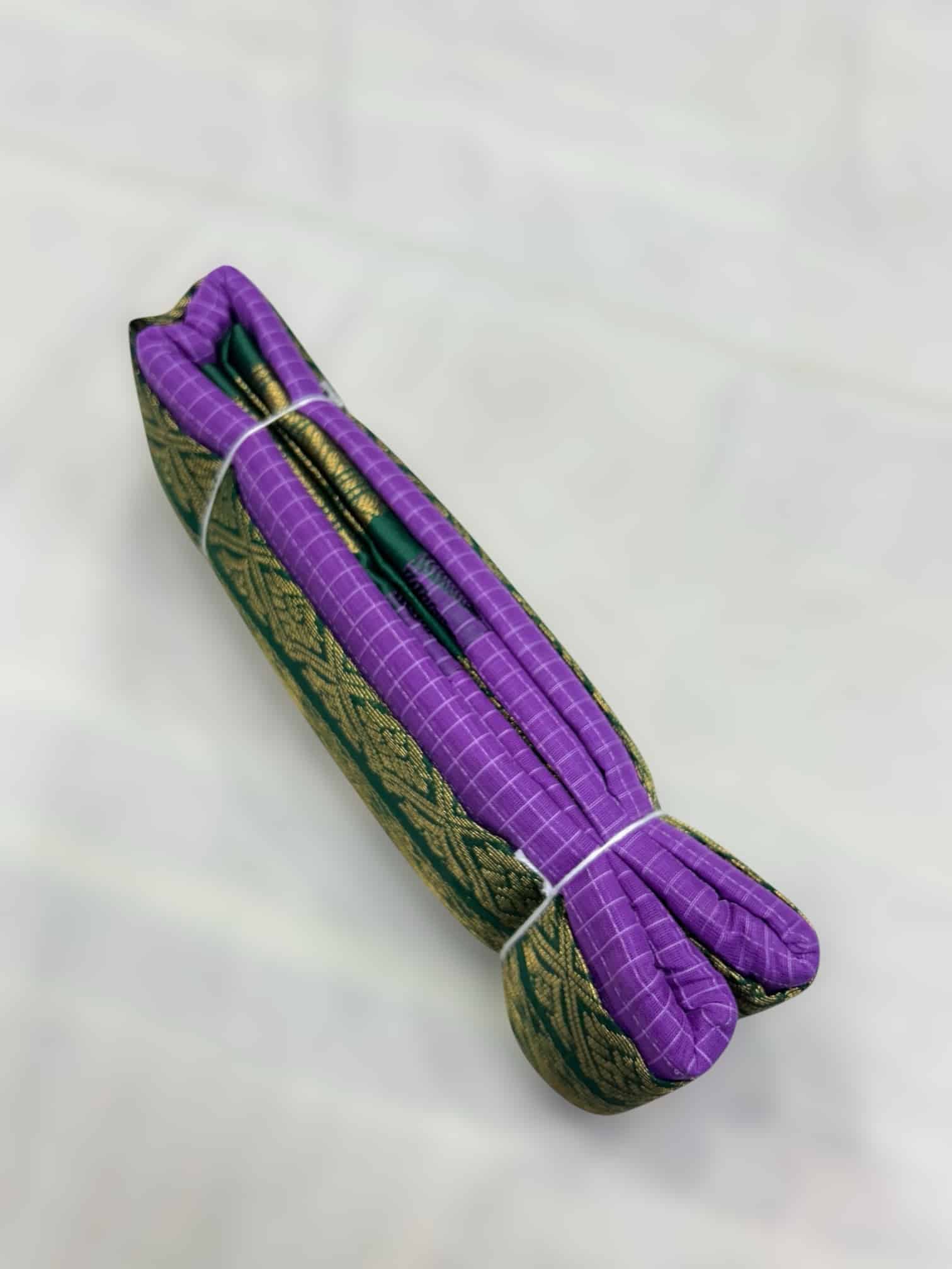 Purple Pure Cotton Gadwal Saree 1 Purple Pure Cotton Gadwal Saree
