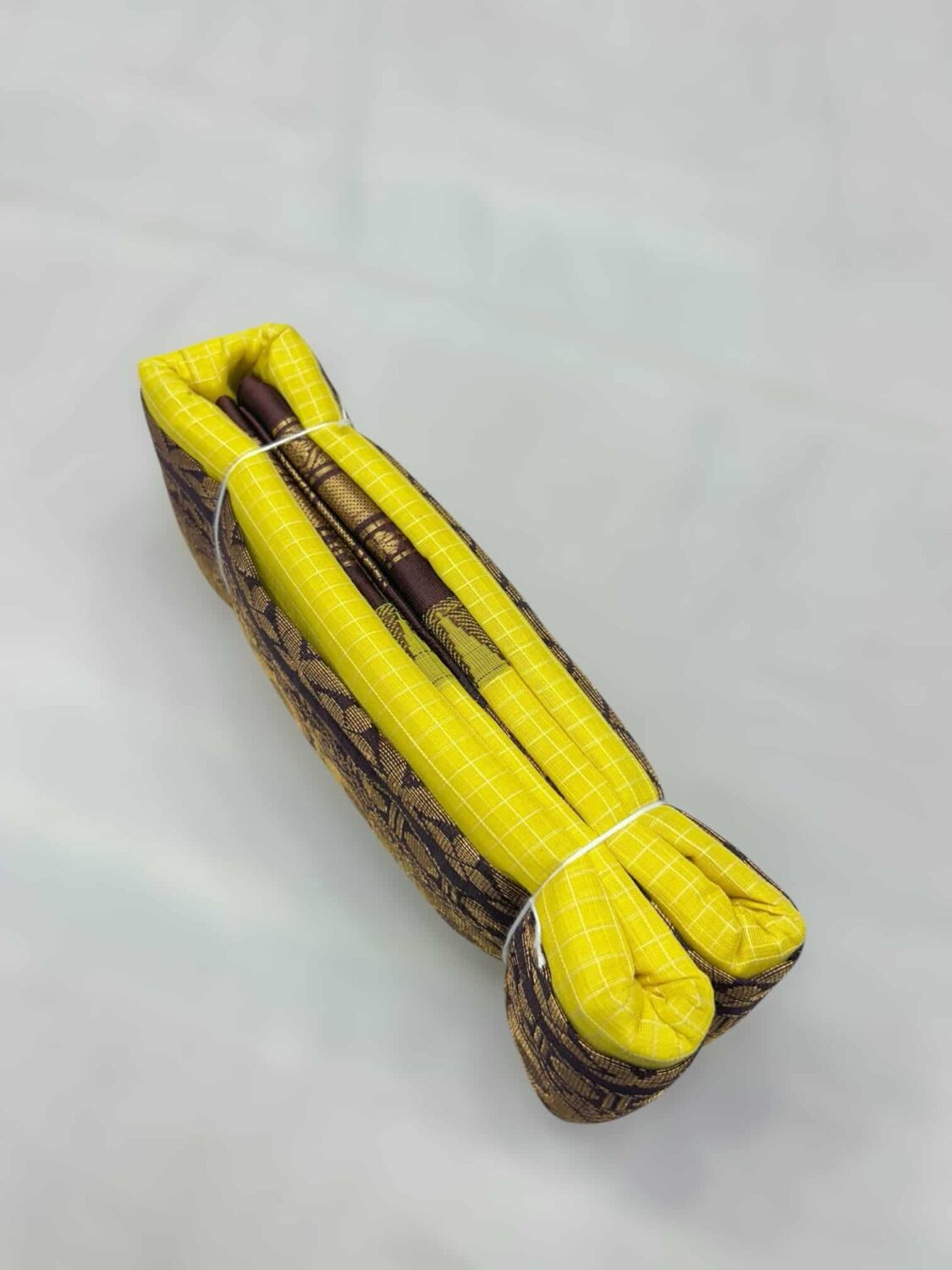 Turmeric Yellow Pure Cotton Gadwal Saree