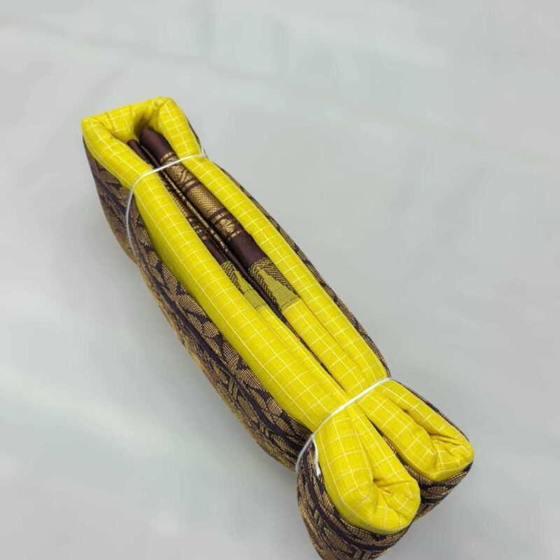 Turmeric Yellow Pure Cotton Gadwal Saree