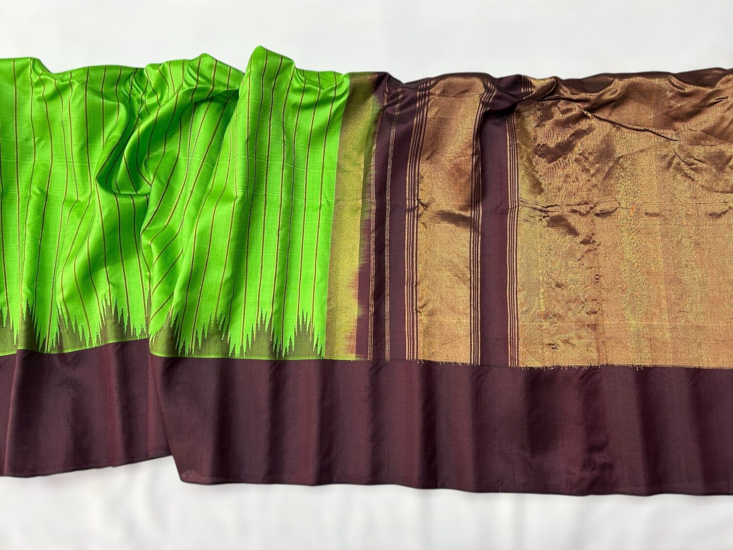 Leaf green handloom pure silk