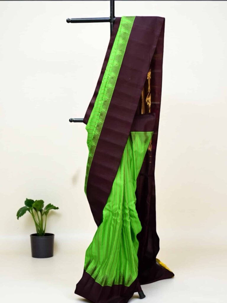Leaf green handloom pure silk