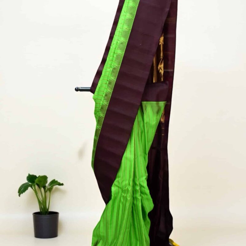 Leaf green handloom pure silk